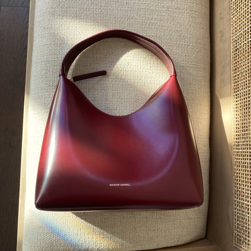SOLD | NWOT Mansur Gavriel burgundy red leather handle bag - Picture 1 of 11